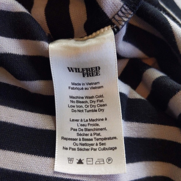 Aritzia Wilfred Free Black and Grey Striped Sleeveless Knit Tube Dress - Picture 8 of 8